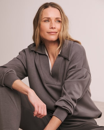 Anthology Steel Grey Collared Modal Sweatshirt