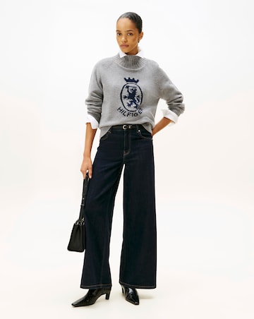 Tommy Hilfiger Wool Blend Graphic Mock Neck Sweater