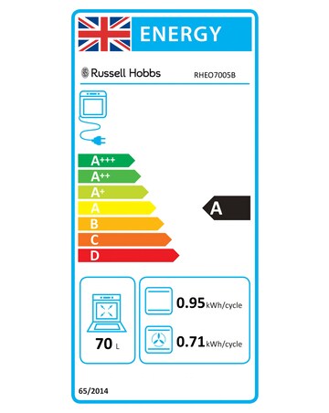 Russell Hobbs RHEO7005B 70L Built-In Single Electric Fan Oven - Black