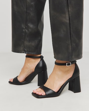 London Barely There Block Heel Sandals - Wide Fit (E)