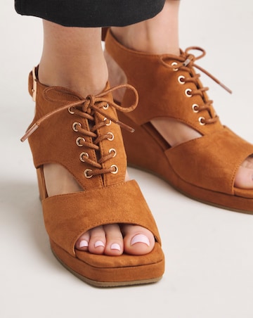 Ariana Shoe Boot Wedge Sandals - Extra Wide Fit (EEE)