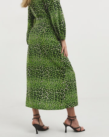 Whistles Leopard Petal Side Ruched Skirt