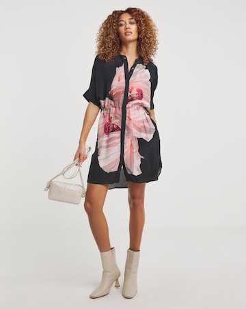 Religion Hidden Pink Floral Drawstring Waist Tunic