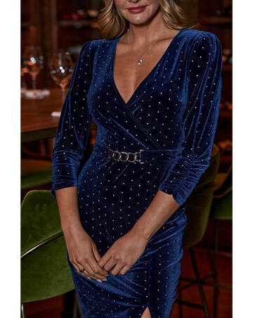 Sosandar Hot Fix Velvet Dress