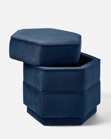 Blakely Velvet Hexagon Storage Ottoman