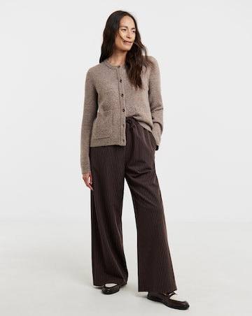 Mocha Crew Neck Cardigan