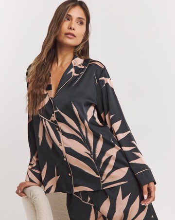 Figleaves Stretch Satin Button Through Pyjama Set