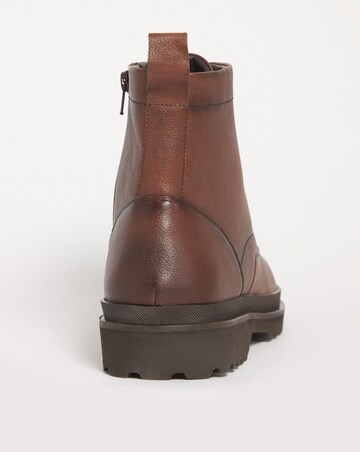Milled Leather Lace Up Boot Wide Fit