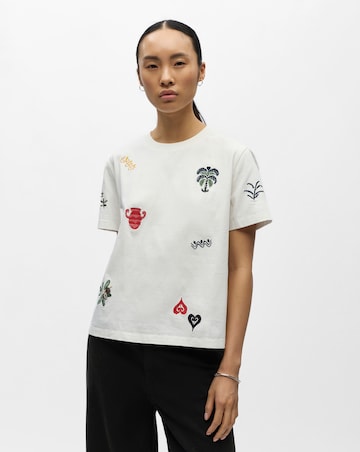 OBJECT Embroidered Short Sleeve T-Shirt