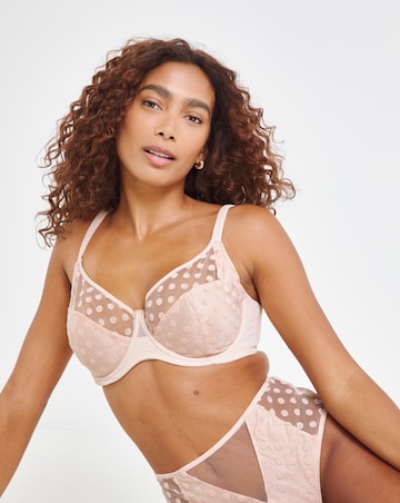 Pretty Secrets (2 Pack) Hannah Spot Mesh Full Cup Bras (B-G) Black/Blush