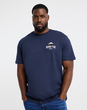 Jack & Jones Mount Fuji Back Graphic T-Shirt - Navy