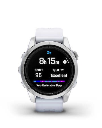 Garmin Epix Pro (Gen 2) 42mm Smart Watch - Silver with Whitestone Band