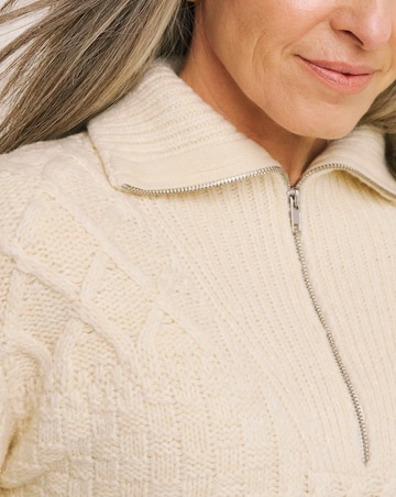Julipa Mixed Cable Half Zip Jumper