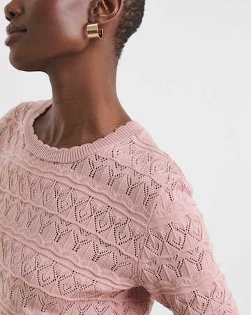 Blush Crochet Short Sleeve Jumper