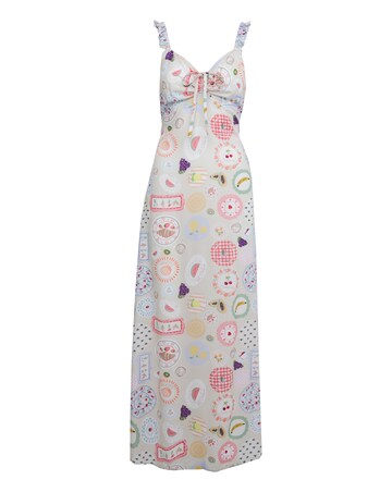 Simply Be Printed Tie Front Midi Dress