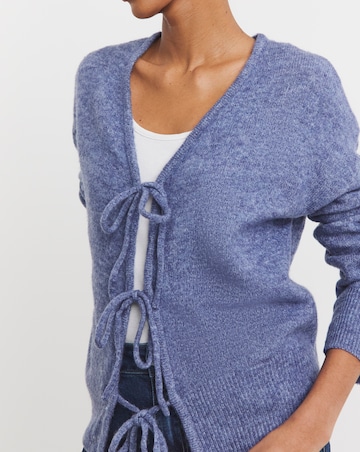 Blue Tie Front Cardigan
