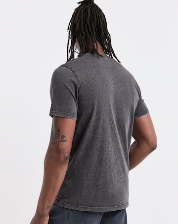 Relaxed Acid Wash Fit T-Shirt- Charcoal