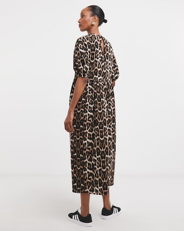 Leopard Print Smock Dress
