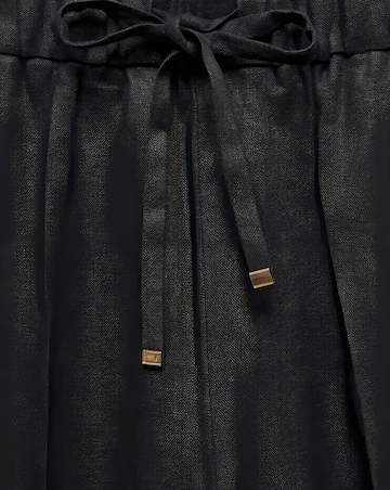 Mango Linen Blend Elastic Waist Trousers