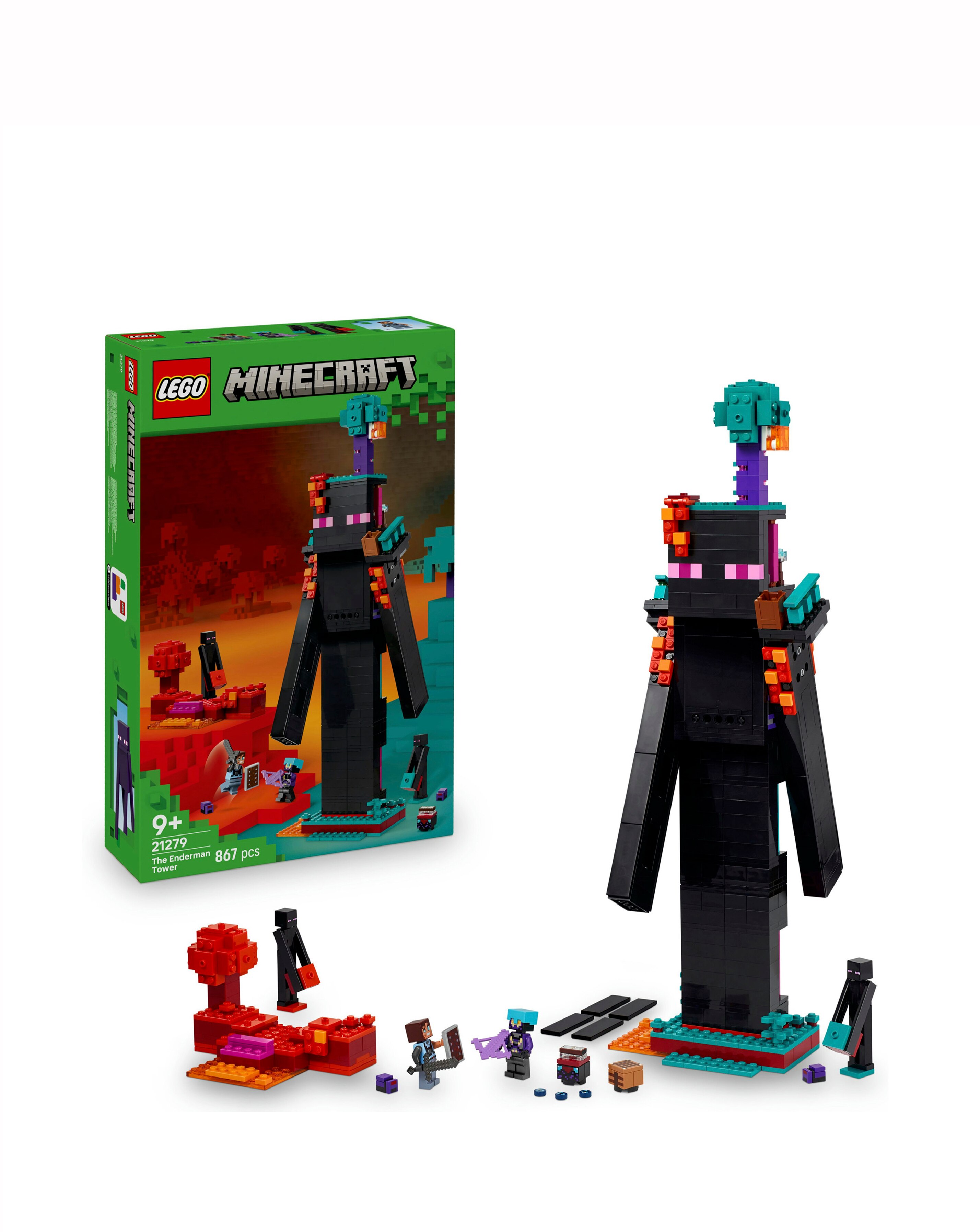 LEGO Minecraft The Enderman Tower Building Toy for Kids, Gamer Gift 21279