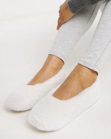Brandy Fluffy Ballerina Slippers - Wide Fit (E)