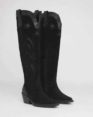 Glacier Over The Knee Suede Western Boots - Wide Fit (E) & Curvy Calf