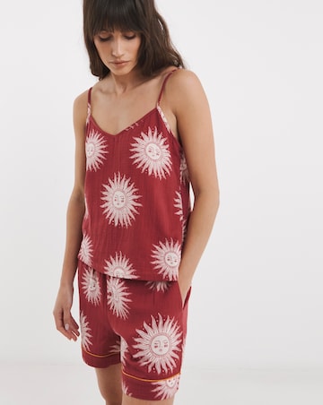 Chelsea Peers Cheesecloth Strappy Cami Top and Shorts Pyjama Set