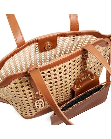Dune Dinidecided Long Handle Rattan Shoulder Bag