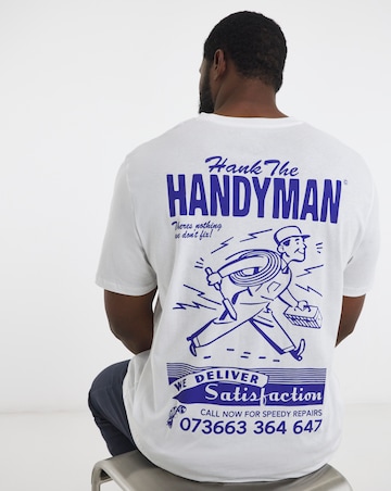 Jack & Jones Handyman Hank Back Graphic T-Shirt - White