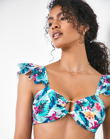 Joe Browns Tropical Frill Sleeve Bikini Top