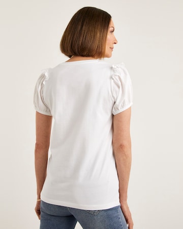 White Volume Sleeve Top