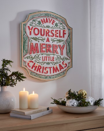 Have Yourself a Merry Christmas Pre-Lit Wall Sign