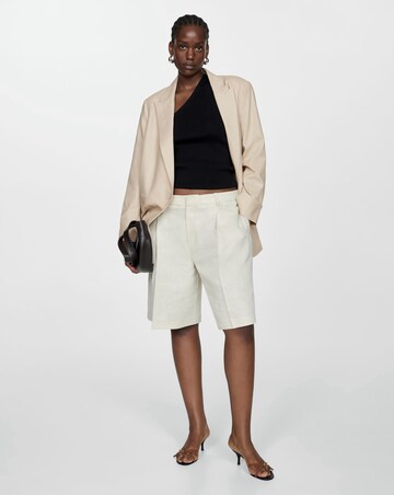 Mango Beige Linen Blazer