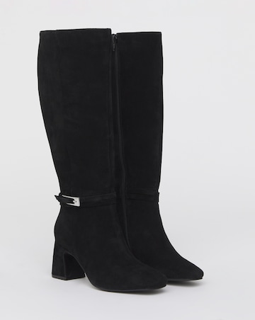 Alfie Heeled Leather Knee High Boots - Wide Fit (E) & Super Curvy Calf