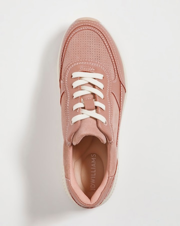 Leather Lace Trainer - Wide Fit (E)