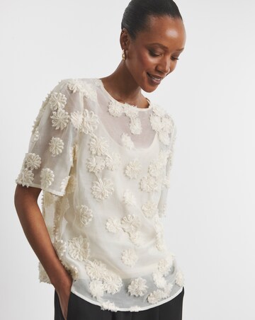 Joanna Hope Floral Textured Blouse