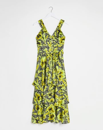 Joanna Hope Satin Tiered Maxi Dress