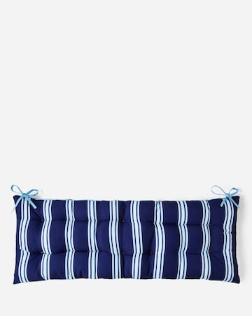 Tile Print Outdoor Benchpad with Striped Reverse
