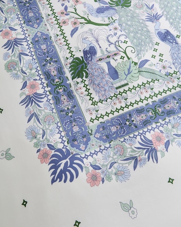 Chiara Peacock Border Cotton Blend Reversible Duvet Cover Set