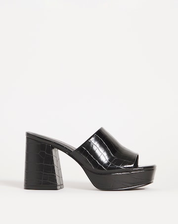 Parla Mule Heeled Platform Sandals - Extra Wide Fit (EEE)