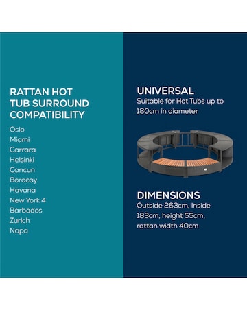 Lay-Z-Spa 180cm Round Rattan Hot Tub Surround