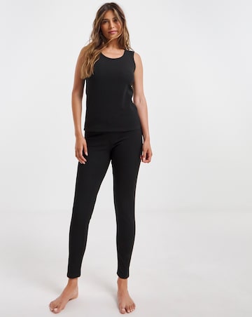 Pretty Secrets Thermal Brushed Fleece Vest - Black