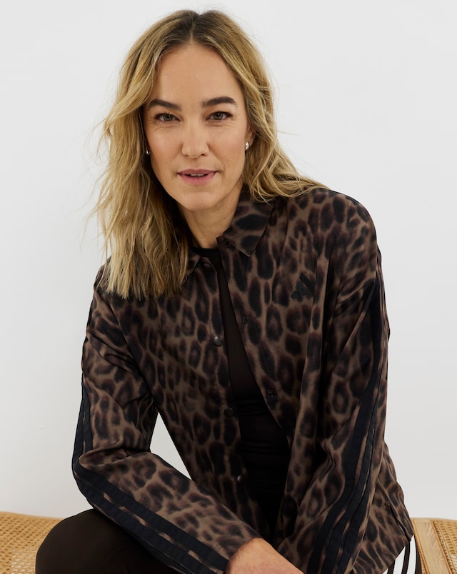 adidas Leopard Print 3 Stripe Lightweight Jacket