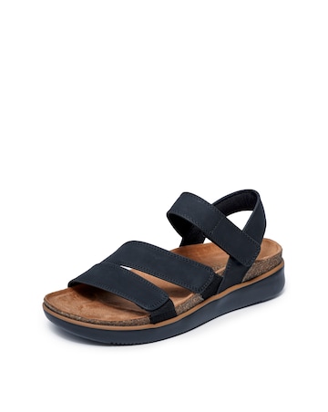 Skechers Lifted Comfort BLack Duraleather Sandals - Standard Fit (D)