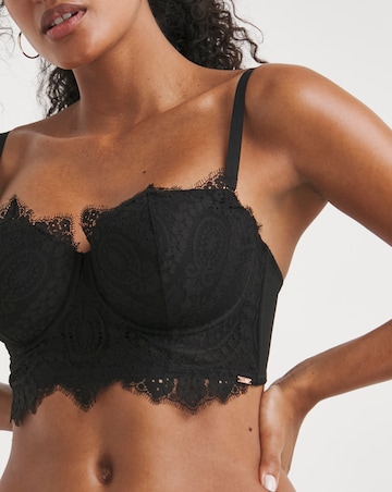 Figleaves Curve Adore Black Lace Padded Multiway Bra B-H - Black