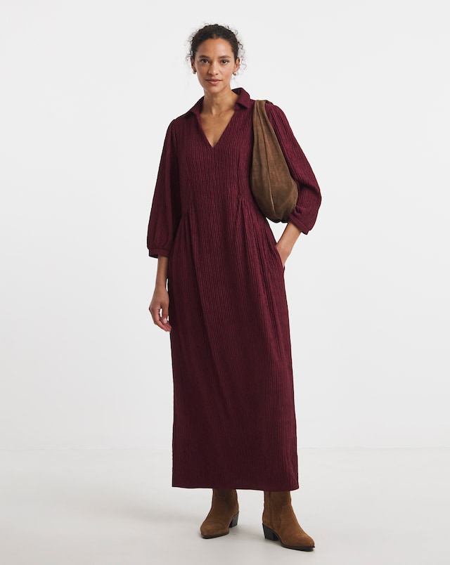 Textured Jersey Collared  Dress