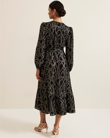 Phase Eight Jazminda Shimmer Wrap Midi Dress