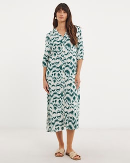 Button Through Kaftan Dress