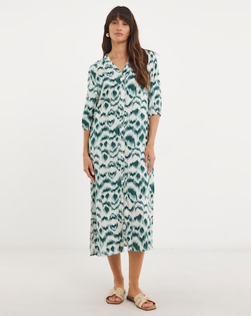 Button Through Kaftan Dress