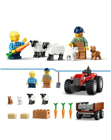 LEGO City Red Farm Tractor with Trailer & Sheep Toys 60461